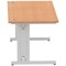 Impulse 1600mm Rectangular Desk, Silver Cable Managed Leg, Oak