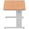 Impulse 1600mm Rectangular Desk, Silver Cable Managed Leg, Oak