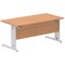 Impulse 1600mm Rectangular Desk, Silver Cable Managed Leg, Oak