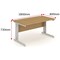 Impulse 1800mm Rectangular Desk, Silver Cable Managed Leg, Oak