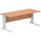 Impulse 1800mm Rectangular Desk, Silver Cable Managed Leg, Oak