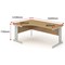 Impulse 1600mm Corner Desk, Left Hand, Silver Cable Managed Leg, Oak