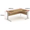 Impulse 1800mm Corner Desk, Right Hand, Silver Cable Managed Leg, Oak