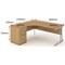 Impulse 1800mm Corner Desk with 600mm Desk High Pedestal, Left Hand, Silver Cantilever Leg, Oak
