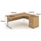 Impulse 1600mm Corner Desk with 600mm Desk High Pedestal, Right Hand, Silver Cantilever Leg, Oak