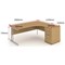 Impulse Corner Desk with 600mm Pedestal, Right Hand, 1800mm Wide, Silver Legs, Oak, Installed