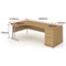 Impulse 1800mm Corner Desk with 800mm Desk High Pedestal, Left Hand, Silver Cantilever Leg, Oak