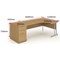 Impulse 1600mm Corner Desk with 800mm Desk High Pedestal, Right Hand, Silver Cantilever Leg, Oak