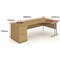 Impulse 1800mm Corner Desk with 800mm Desk High Pedestal, Right Hand, Silver Cantilever Leg, Oak