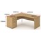 Impulse 1600mm Corner Desk with 600mm Desk High Pedestal, Left Hand, Panel End Leg, Oak