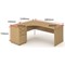 Impulse 1800mm Corner Desk with 600mm Desk High Pedestal, Left Hand, Panel End Leg, Oak Impulse 1800mm Corner Desk with 600mm Desk High Pedestal, Left Hand, Panel End Leg, Oak
