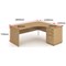Impulse 1800mm Corner Desk with 600mm Desk High Pedestal, Right Hand, Panel End Leg, Oak