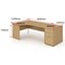 Impulse 1600mm Corner Desk with 800mm Desk High Pedestal, Left Hand, Panel End Leg, Oak