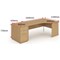 Impulse Panel End Corner Desk with 800mm Pedestal, Right Hand, 1600mm Wide, Oak, Installed