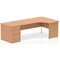 Impulse 1800mm Corner Desk with 800mm Desk High Pedestal, Right Hand, Panel End Leg, Oak Impulse 1800mm Corner Desk with 800mm Desk High Pedestal, Right Hand, Panel End Leg, Oak