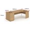 Impulse Panel End Corner Desk with 800mm Pedestal, Right Hand, 1800mm Wide, Oak, Installed