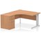 Impulse 1400mm Corner Desk with 600mm Desk High Pedestal, Left Hand, Silver Cable Managed Leg, Oak