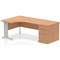 Impulse 1600mm Corner Desk with 800mm Desk High Pedestal, Left Hand, Silver Cable Managed Leg, Oak