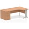 Impulse 1600mm Corner Desk with 800mm Desk High Pedestal, Right Hand, Silver Cable Managed Leg, Oak