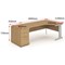 Impulse 1800mm Corner Desk with 800mm Desk High Pedestal, Right Hand, Silver Cable Managed Leg, Oak