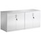 Impulse High Gloss Desk High Twin Cupboard with Credenza Top, 1 Shelf, 720mm High, White