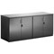 Impulse High Gloss Desk High Twin Cupboard with Credenza Top, 1 Shelf, 720mm High, Black