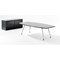 Impulse High Gloss Desk High Twin Cupboard with Credenza Top, 1 Shelf, 720mm High, Black