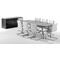 Impulse High Gloss Desk High Twin Cupboard with Credenza Top, 1 Shelf, 720mm High, Black