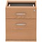 Impulse Fixed 2 Drawer Pedestal, Oak
