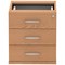 Impulse Fixed 3 Drawer Pedestal, Oak