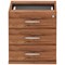 Impulse Fixed 3 Drawer Pedestal, Walnut