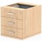 Impulse Fixed 3 Drawer Pedestal, Maple