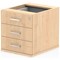 Impulse Fixed 3 Drawer Pedestal, Maple