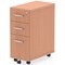 Impulse Slim 3 Drawer Mobile Pedestal, Beech