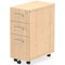 Impulse Slim 3 Drawer Mobile Pedestal, Maple