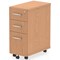 Impulse Slim 3 Drawer Mobile Pedestal, Oak