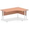 Impulse 1600mm Corner Desk, Right Hand, White Cantilever Leg, Beech