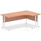 Impulse 1800mm Corner Desk, Right Hand, White Cantilever Leg, Beech