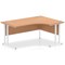 Impulse 1600mm Corner Desk, Right Hand, White Cantilever Leg, Oak