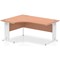 Impulse 1600mm Corner Desk, Right Hand, White Cable Managed Leg, Oak