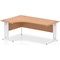 Impulse 1800mm Corner Desk, Left Hand, White Cable Managed Leg, Oak