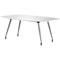 Dynamic High Gloss Writable Boardroom Table, 1800mm, High Gloss White, Silver Post Leg