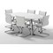 Dynamic High Gloss Writable Boardroom Table, 1800mm, High Gloss White, Silver Post Leg