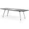 Dynamic High Gloss Writable Boardroom Table, 2400mm, High Gloss Black, Silver Post Leg