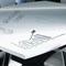 Dynamic High Gloss Writable Boardroom Table, 2400mm, High Gloss White, Silver Post Leg