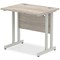 Impulse 800mm Slim Rectangular Desk, Silver Cantilever Leg, Grey Oak