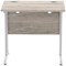 Impulse 800mm Slim Rectangular Desk, Silver Cantilever Leg, Grey Oak