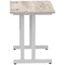 Impulse 800mm Slim Rectangular Desk, Silver Cantilever Leg, Grey Oak