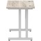 Impulse 800mm Slim Rectangular Desk, Silver Cantilever Leg, Grey Oak