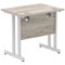 Impulse 800mm Slim Rectangular Desk, Silver Cantilever Leg, Grey Oak